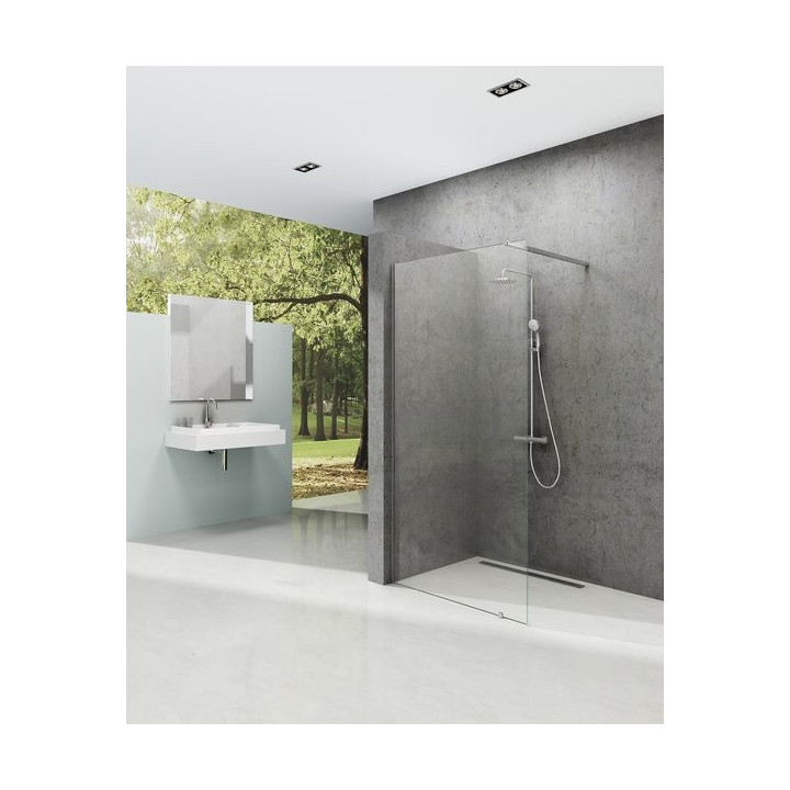  Kabina prysznicowa prostokątna Ravak Walk In Wall 90x200 cm z powłoką AntiCalc, profile aluminium szkło przezroczyste - sanitbu