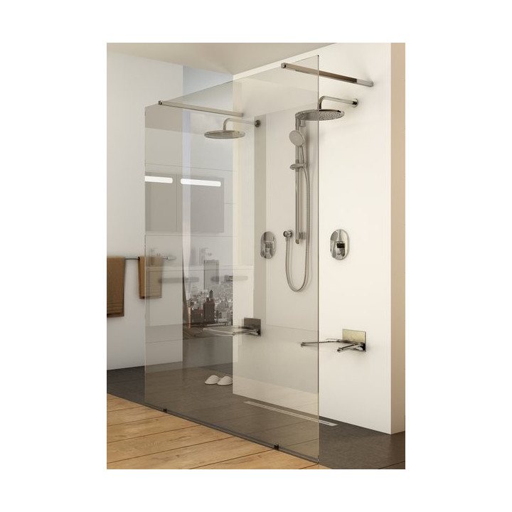 Kabina prysznicowa prostokątna Ravak Walk In Free 120x200 cm z powłoką AntiCalc, profile aluminium szkło przezroczyste - sanitbu