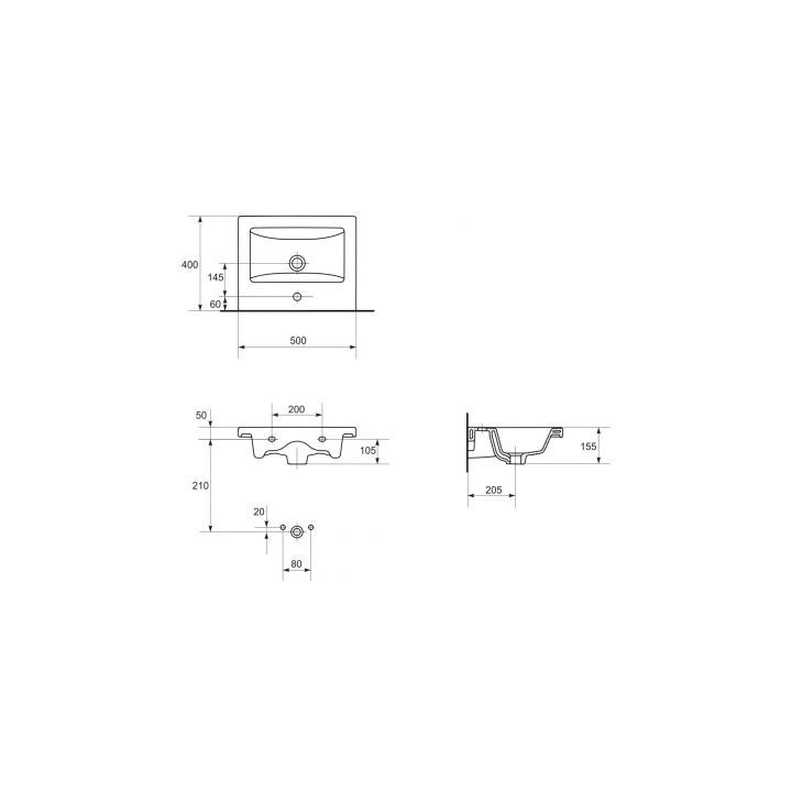 Umywalka 50 cm meblowa Cersanit Como biała - sanitbuy.pl