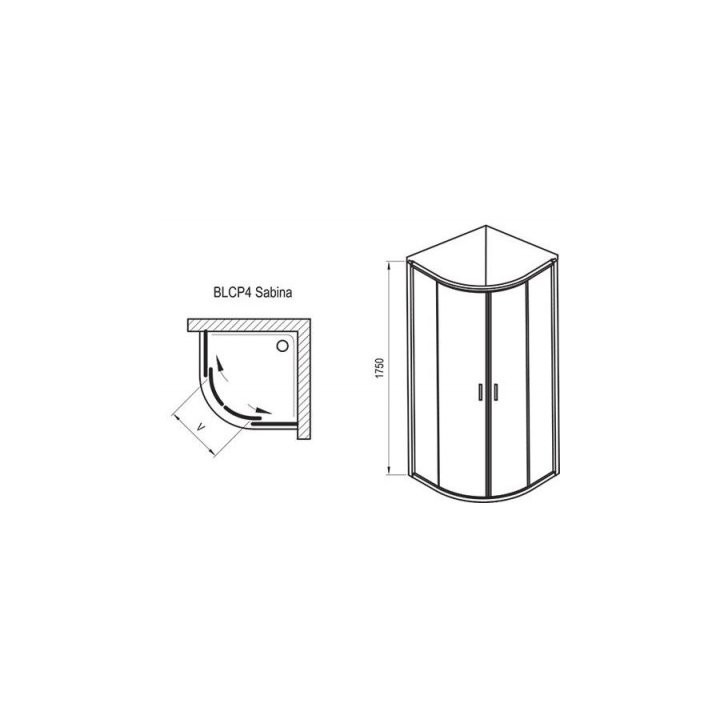 Kabina prysznicowa Ravak Blix Sabina BLCP4-80 półokrągła biel + grape - sanitbuy.pl