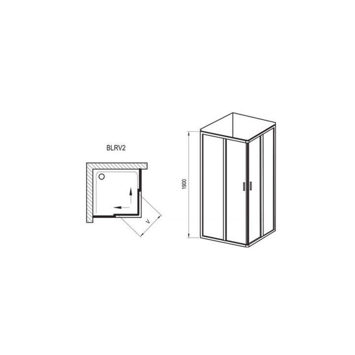 Kabina kwadratowa Ravak Blix BLRV2-80 narożna polerowane aluminium + grafit - sanitbuy.pl