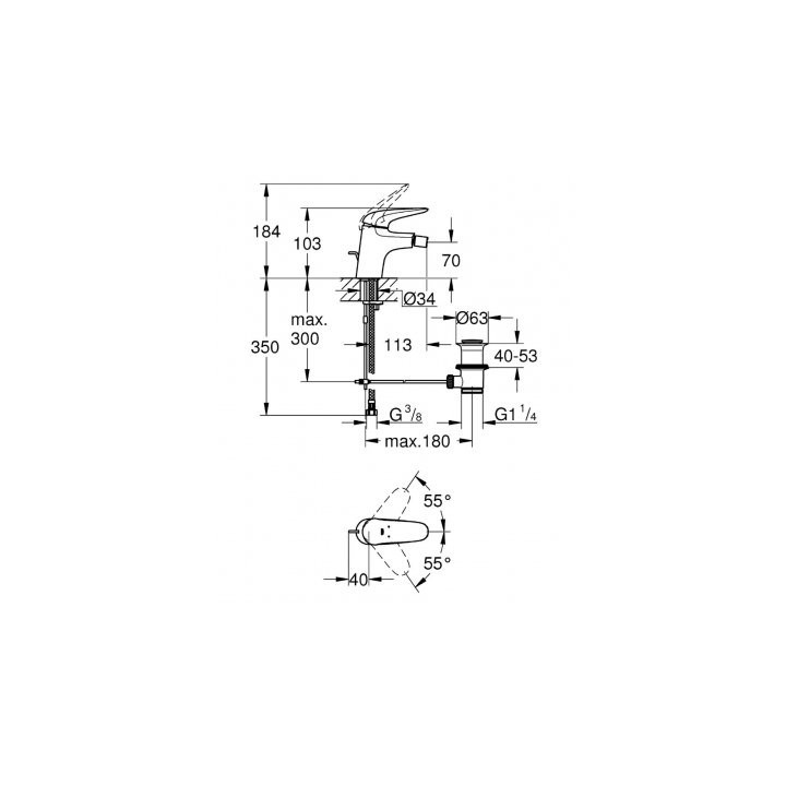 Grohe Eurostyle New bateria bidetowa biała/chrom 23720LS3- sanitbuy.pl