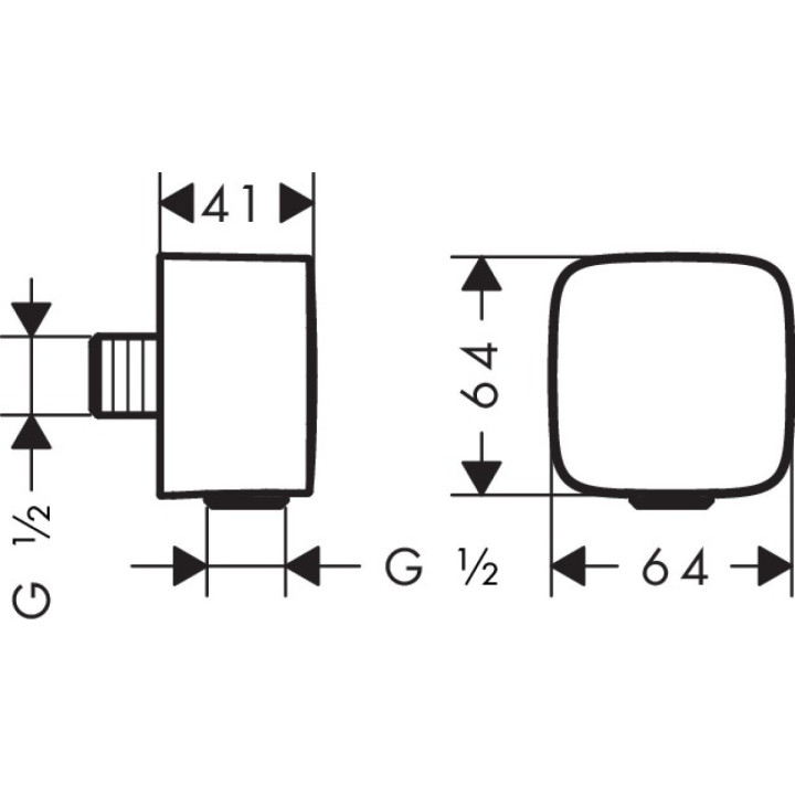 HANSGROHE AXOR ShowerSolutions FixFit Softcube Kątownik przyłączeniowy, chrom 36731000- sanitbuy.pl