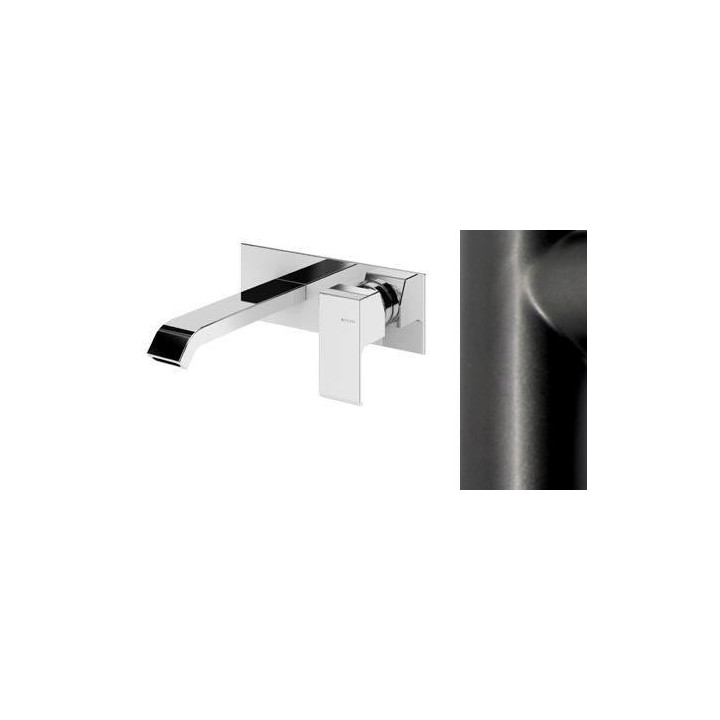 Bateria umywalkowa ścienna Bruma Linea wylewka 209 mm, satyna- sanitbuy.pl