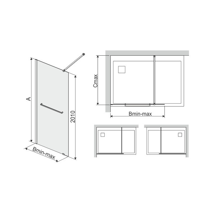 Kabiny Walk-In Sanplast P/FREEII 100x200 cm profil chrom błyszczący, szkło przejrzyste- sanitbuy.pl