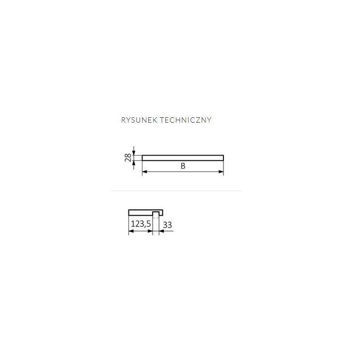Półka z relingiem Terma Simple 50 cm - dąb- sanitbuy.pl