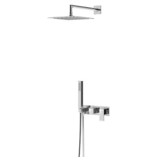 Zestaw natryskowy z baterią podtynkowa i słuchawką Bruma Linea deszczownica 20 cm, chrom - sanitbuy.pl