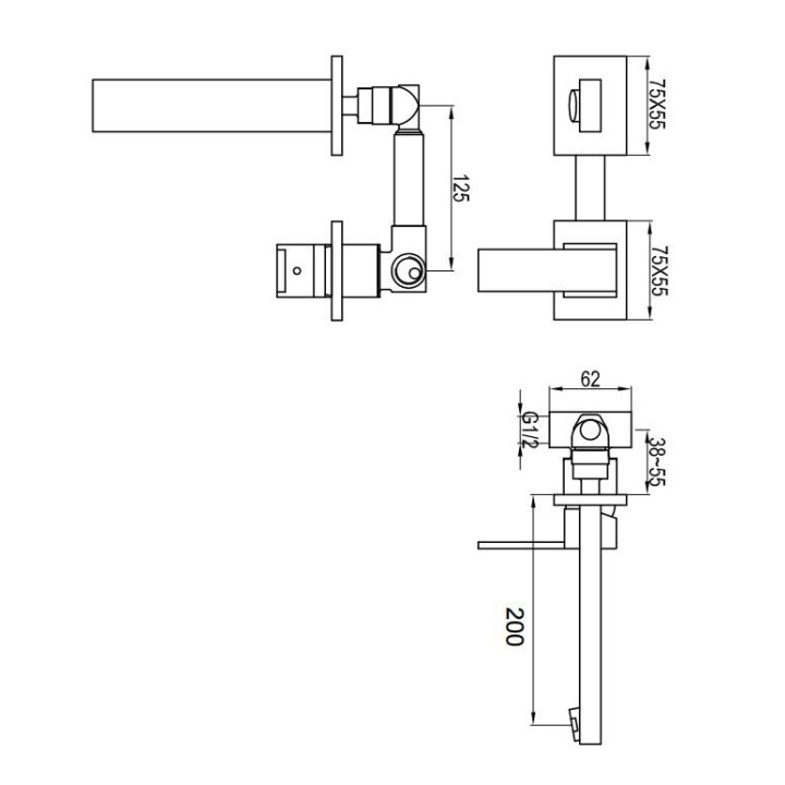 Bateria umywalkowa Kohlman Excelent jednouchwytowa podtynkowa, chrom - sanitbuy.pl