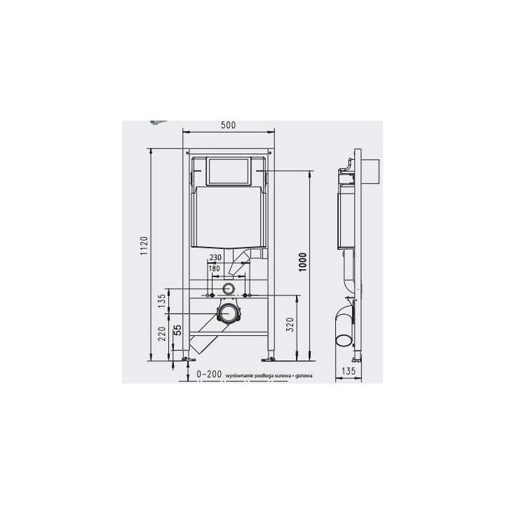Stelaż Wc JomoTech SLK plus WERIT Jomo 50 cm- sanitbuy.pl