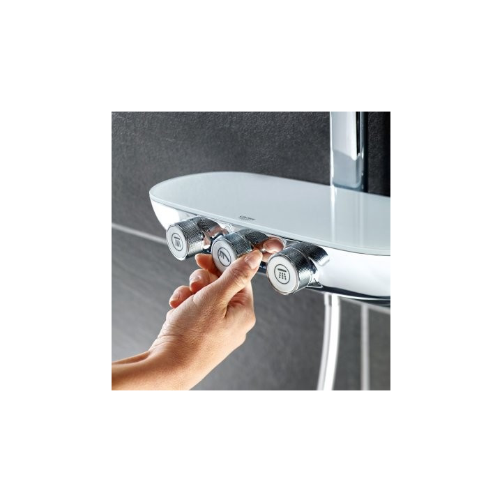 Zestaw prysznicowy ścienny Grohe Smartcontrol Rainshower System SmartControl 360 MONO termostatyczny z deszczownicą chrom - sani