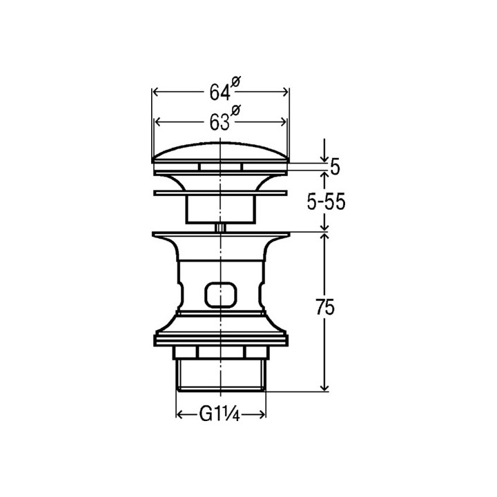 Korek umywalkowy klik-klak Viega V1 chrom- sanitbuy.pl
