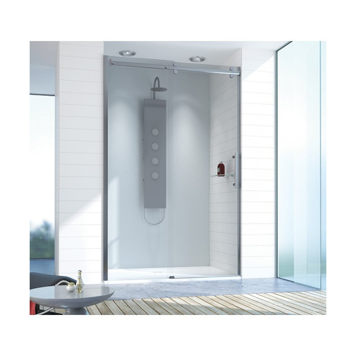 Drzwi Przesuwne Sanplast Altus D2/ALTIIa-130-140 profil Chrom, Srebrny Błyszczący, szkło transparent- sanitbuy.pl