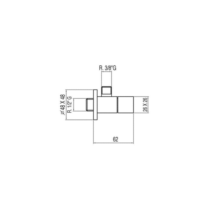 Tres Cuadro zawór kątowy do bateri 1/2x3/8 ozddobny- sanitbuy.pl