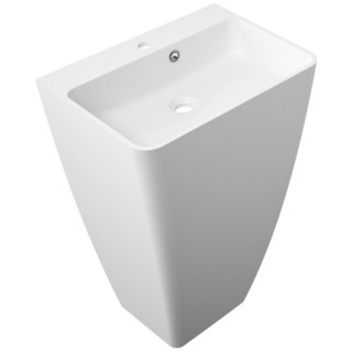 Umywalka wolnostojąca Omnires Parma Marble+ 55 cm x 85 cm x 43 cm biała- sanitbuy.pl