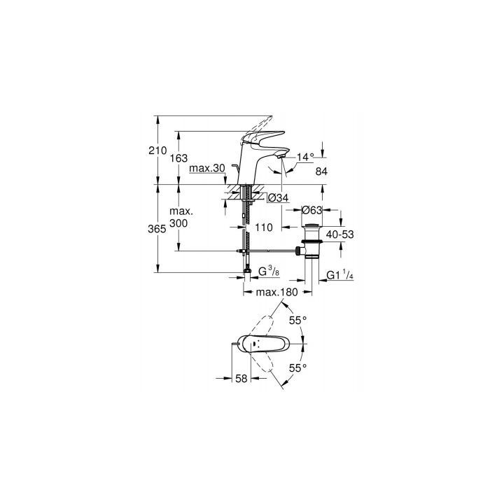 Eurostyle Bateria umywalkowa, DN15,  rozmiar S- sanitbuy.pl