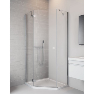 Kabina 80x80cm Radaway Essenza New PTJ pięciokątna, lewa szkło przejrzyste - sanitbuy.pl