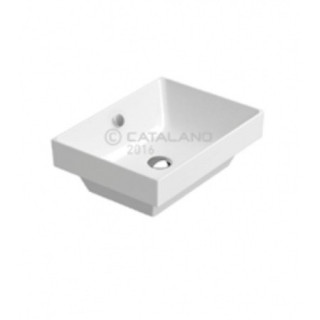 Umywalka nablatowa Catalano Verso 50x37 cm, bez otworu na baterie, z przelewem, biała - sanitbuy.pl