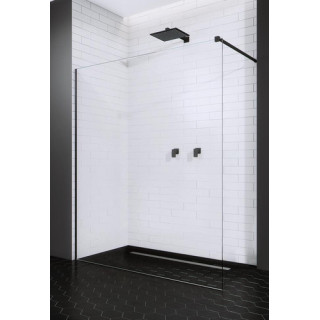 Ścianka Walk-In Radaway Modo New Black II 70, 68.5-69.5x200cm, czarne, szkło przejrzyste- sanitbuy.pl