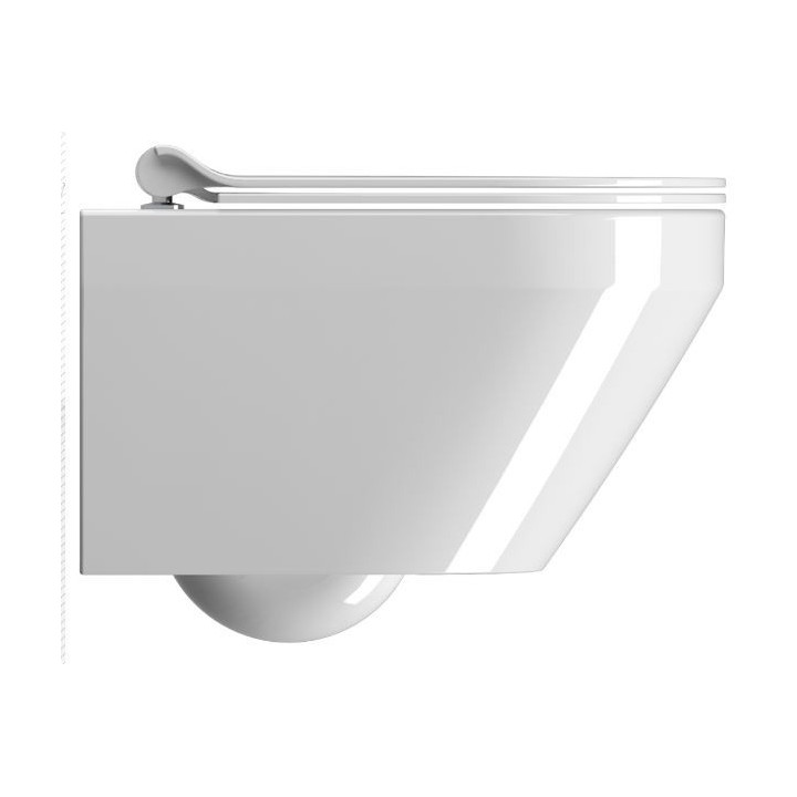 Miska WC GSI Norm 55x36cm wisząca bezrantowa z deską wolnoopadającą + zestaw mocujący, biała- sanitbuy.pl