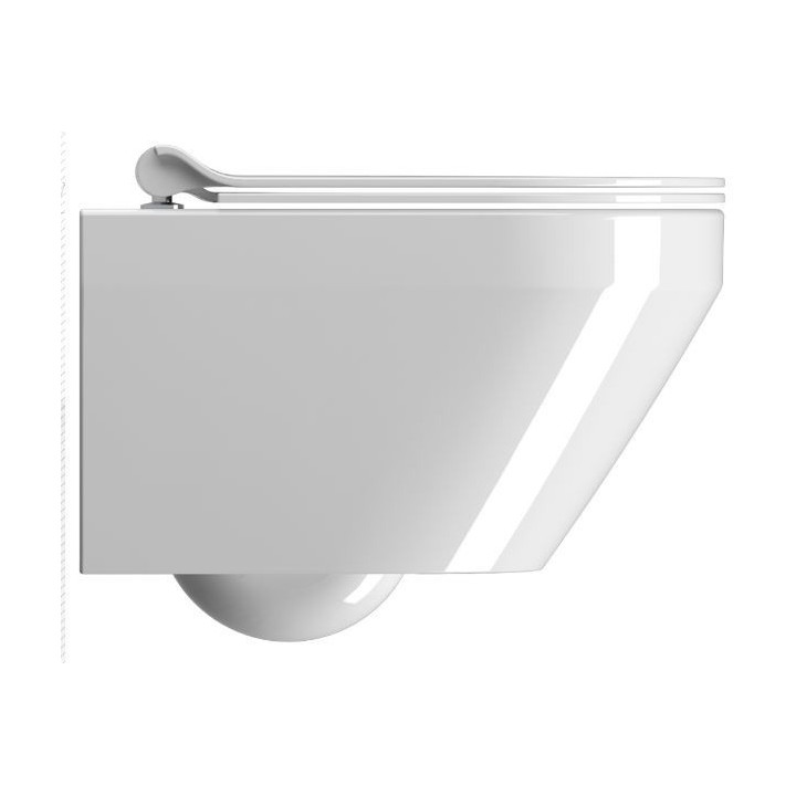 Miska WC GSI Pura 50x36cm wisząca bezrantowa z deską wolnoopadającą + zestaw mocujący, biała- sanitbuy.pl