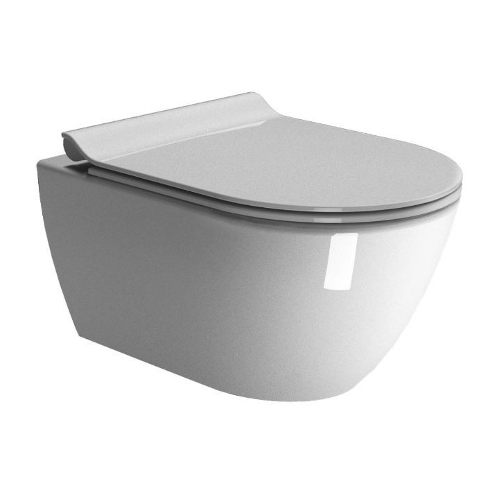 Miska WC GSI Pura 50x36cm wisząca bezrantowa z deską wolnoopadającą + zestaw mocujący, biała- sanitbuy.pl