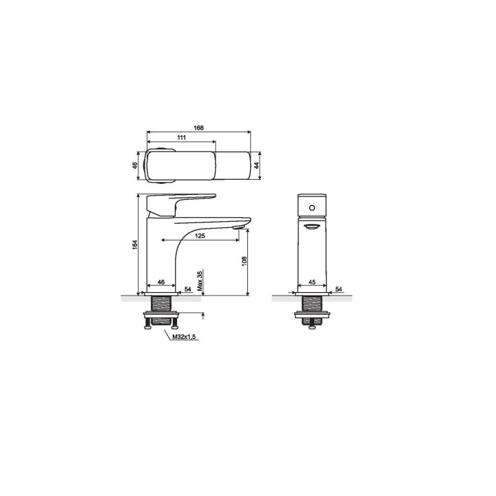 Bateria umywalkowa Excellent Keria z korkiem Click-Clack, chrom- sanitbuy.pl