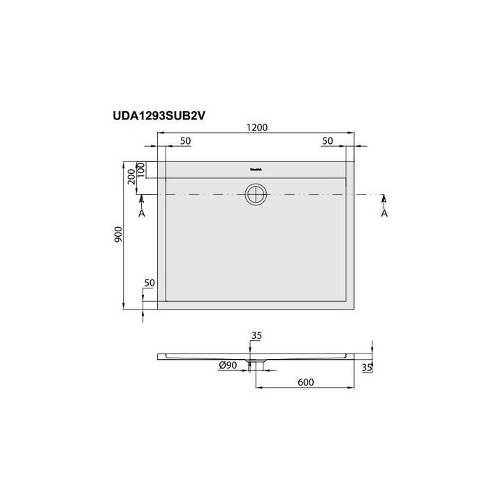 Villeroy & Boch Subway Brodzik kwadratowy 100x100x3,5 cm z akrylu, biały Weiss Alpin - sanitbuy.pl