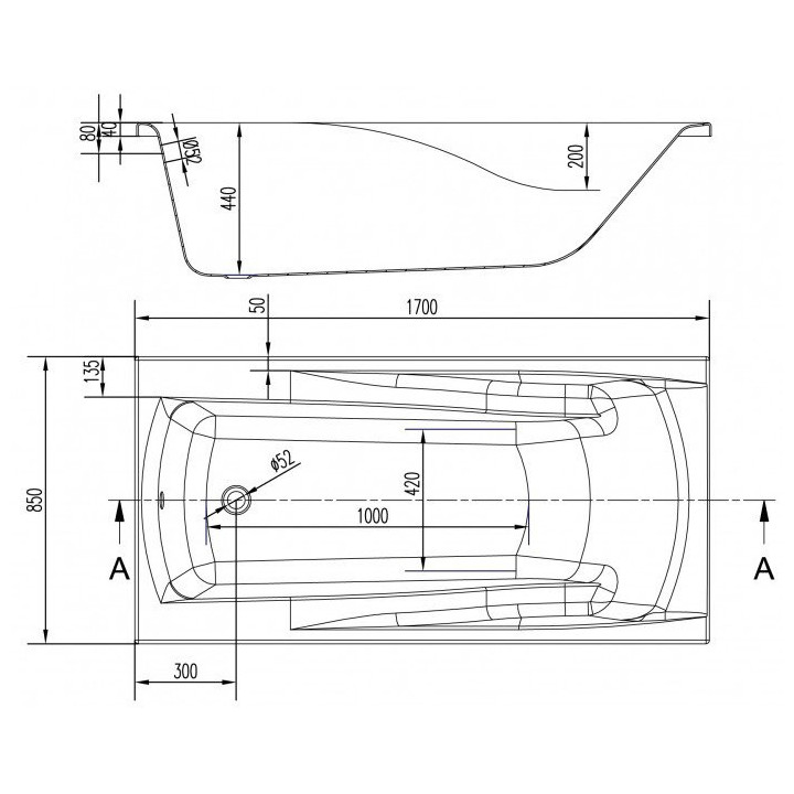 Wanna Cersanit Zen prostokątna 170x85x44cm, biała- sanitbuy.pl