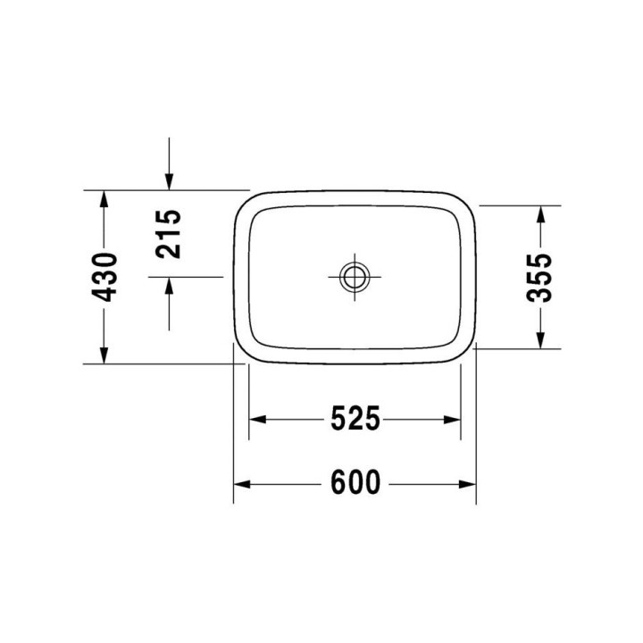 Umywalka Dravit DuraStyle wpuszczana w blat 60x43cm bez przelewu bez półki na baterię, biała- sanitbuy.pl