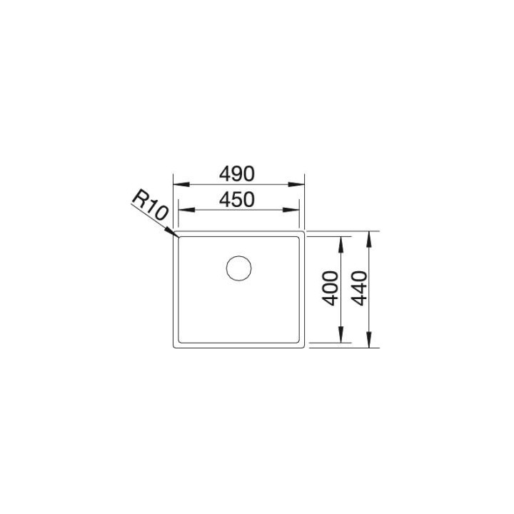 Zlewozmywak stalowy jednokomorowy Blanco Claron 400-U 44x44 cm podwieszany bez korka automatycznego, stalowy - sanitbuy.pl