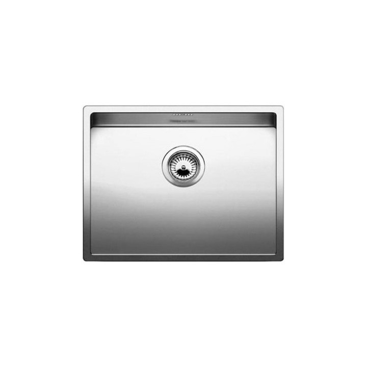 Zlewozmywak stalowy jednokomorowy Blanco Claron 500-U 54x44 cm podwieszany, bez korka automatycznego, stalowy - sanitbuy.pl