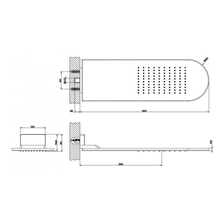 Zestaw natryskowy na drążku z wężem i słuchawką Gessi Copper Brushed PVD- sanitbuy.pl