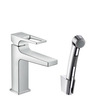 Bateria umywalkowa Hansgrohe Metropol z główką bidette i wężem 1,6m, uchwyt loop, chrom- sanitbuy.pl