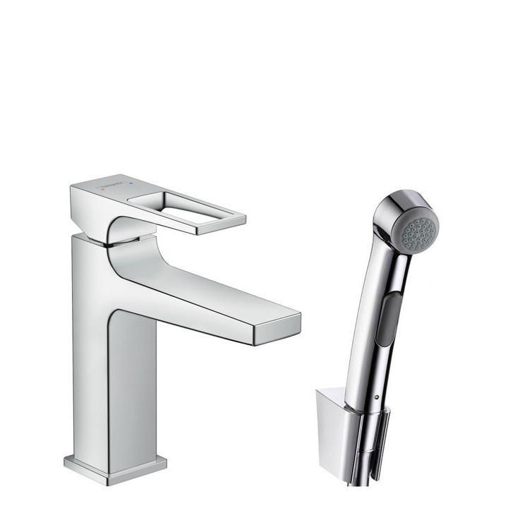 Bateria umywalkowa Hansgrohe Metropol z główką bidette i wężem 1,6m, uchwyt loop, chrom- sanitbuy.pl