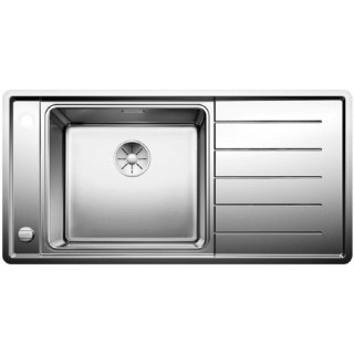 Zlewozmywak stalowy jednokomorowy Blanco Andano XL 6 S-IF 100x50 cm prawa komora, z ociekaczem, z korkiem automatycznym i z akce