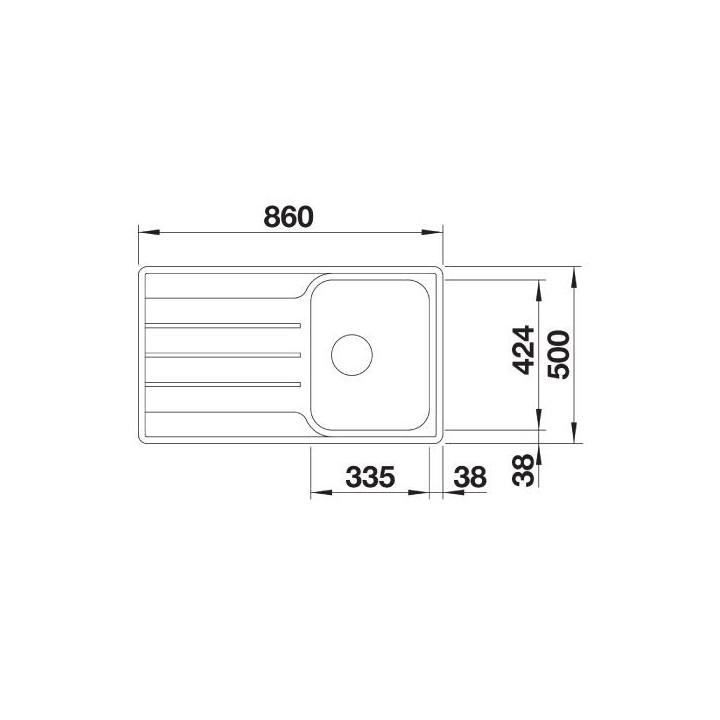 Zlewozmywak stalowy jednokomorowy Blanco Andano XL 6 S-IF Compact 86x50 cm lewa komora, z ociekaczem, z korkiem automatycznym i 