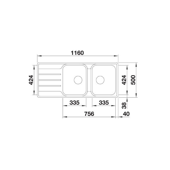 Zlewozmywak stalowy jednokomorowy Blanco Lemis 8 S-IF 116x50 cm z ociekaczem, stal polerowana - sanitbuy.pl