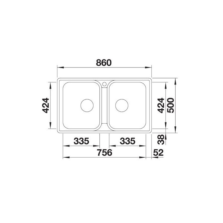 Zlewozmywak stalowy 2-komorowy Blanco Lemis 8 S-IF 116x50 cm z ociekaczem, stal polerowana - sanitbuy.pl