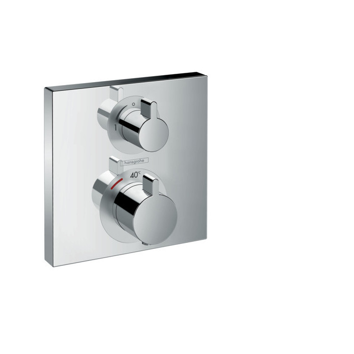 Bateria termostatyczna Hansgrohe Ecostate Square i zawory do montażu podtynkowego, chrom- sanitbuy.pl