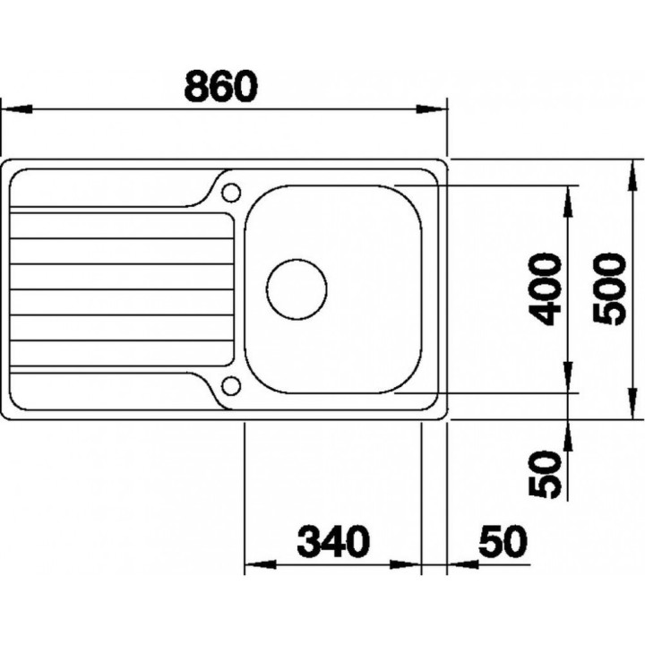 Zlewozmywak stalowy jednokomorowy Blanco Livit 45 S Salto 86x50 cm z ociekaczem, bez korka automatycznego, stalowy - sanitbuy.pl