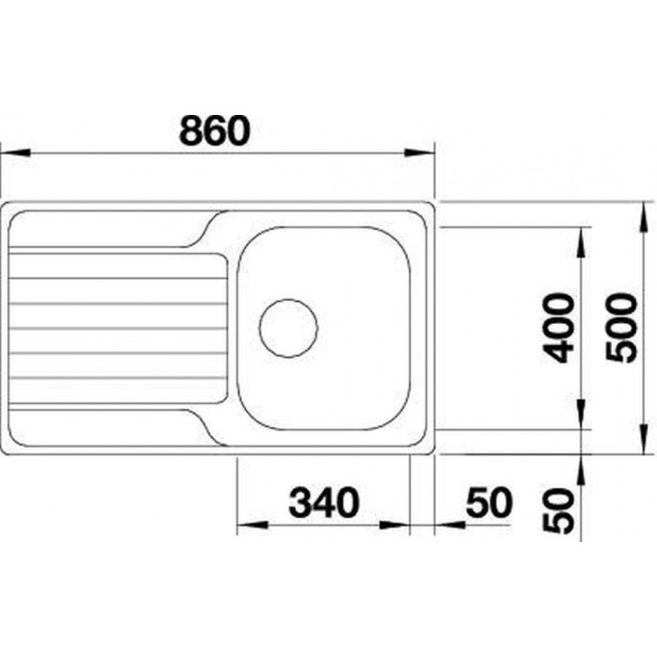 Zlewozmywak odwracalny Blanco Dinas 45 S z korkiem automatycznym, stalowy- sanitbuy.pl