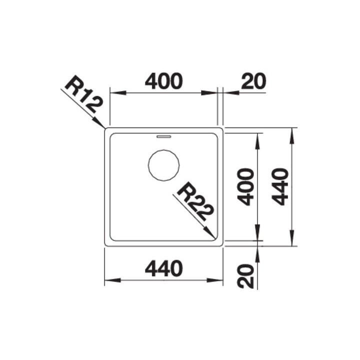 Zlewozmywak stalowy jednokomorowy Blanco Andano 340-IF 38x44 cm bez korka automatycznego, stalowy - sanitbuy.pl