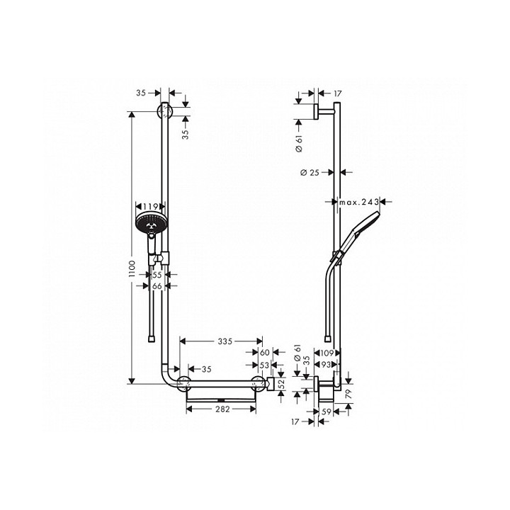 Zestaw prysznicowy Hansgrohe Raindance Select S 120 lewy, chrom- sanitbuy.pl