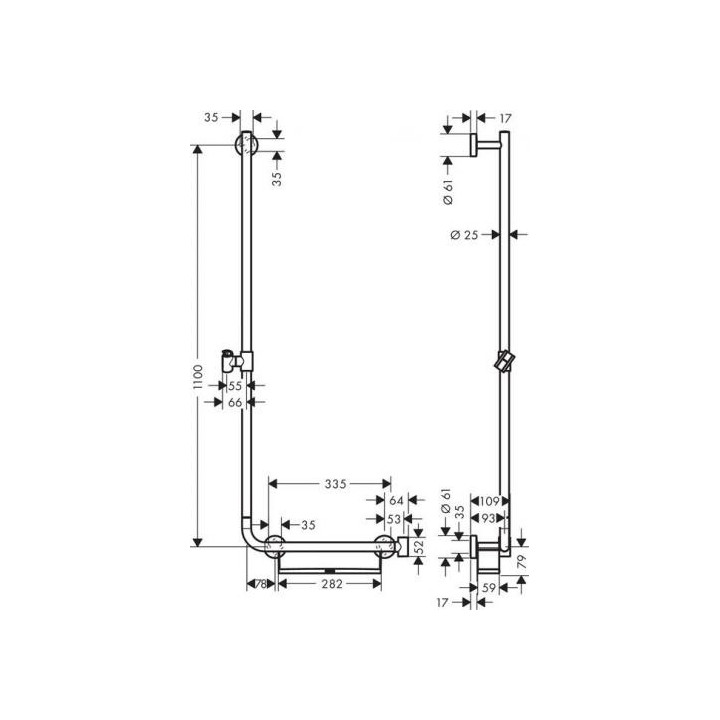 Drążek prysznicowy Hansgrohe Unica Comfort 1,10m lewy, biały/chrom- sanitbuy.pl