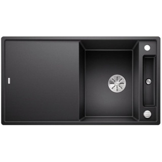 Zlew konglomeratowy + deska szklana Axia III 45S Blanco Silgranit InFino 510x780 kawowy- sanitbuy.pl