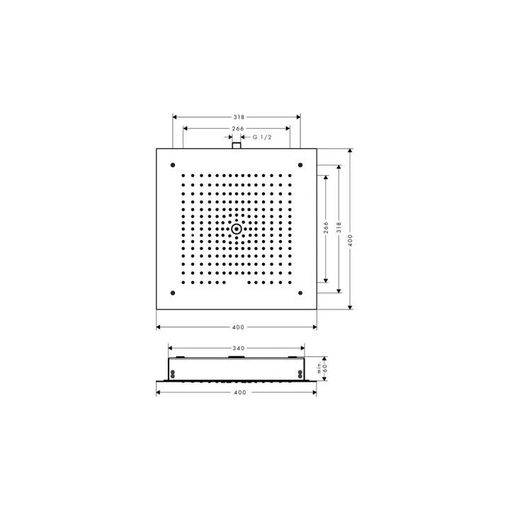 Deszczownica Hansgrohe Raindance E 40 cm kwadratowa sufitowa chrom - sanitbuy.pl