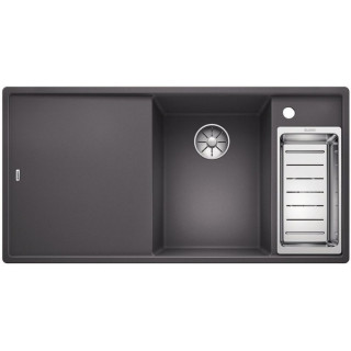 Zlew konglomeratowy + deska szklana AXIA III 6 S Blanco Silgranit prawa komora 1000x510mm antracyt- sanitbuy.pl
