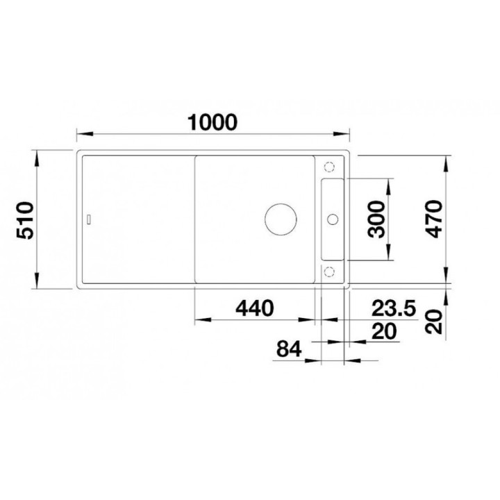 Zlew konglomeratowy + deska szklana AXIA III 6 S Blanco Silgranit prawa komora 1000x510mm kawowy- sanitbuy.pl
