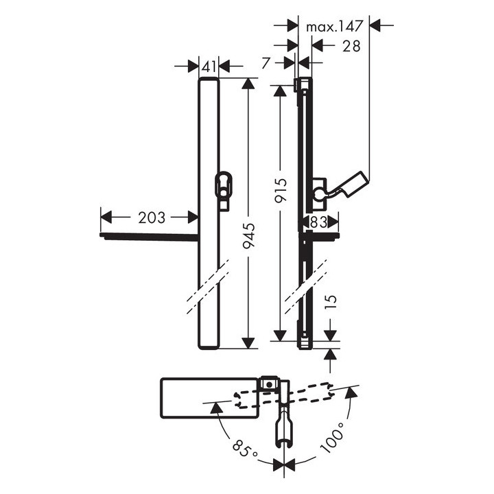 Zestaw Hansgrohe Unica'E drążek prysznicowy 1,5 m chrom - sanitbuy.pl
