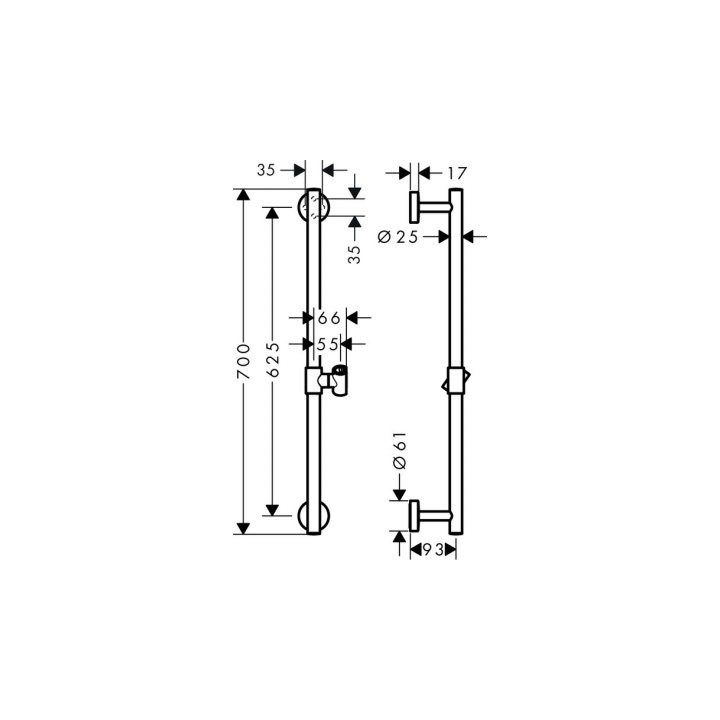 Drążek prysznicowy Hansgrohe Unica Comfort 0,90m chrom- sanitbuy.pl